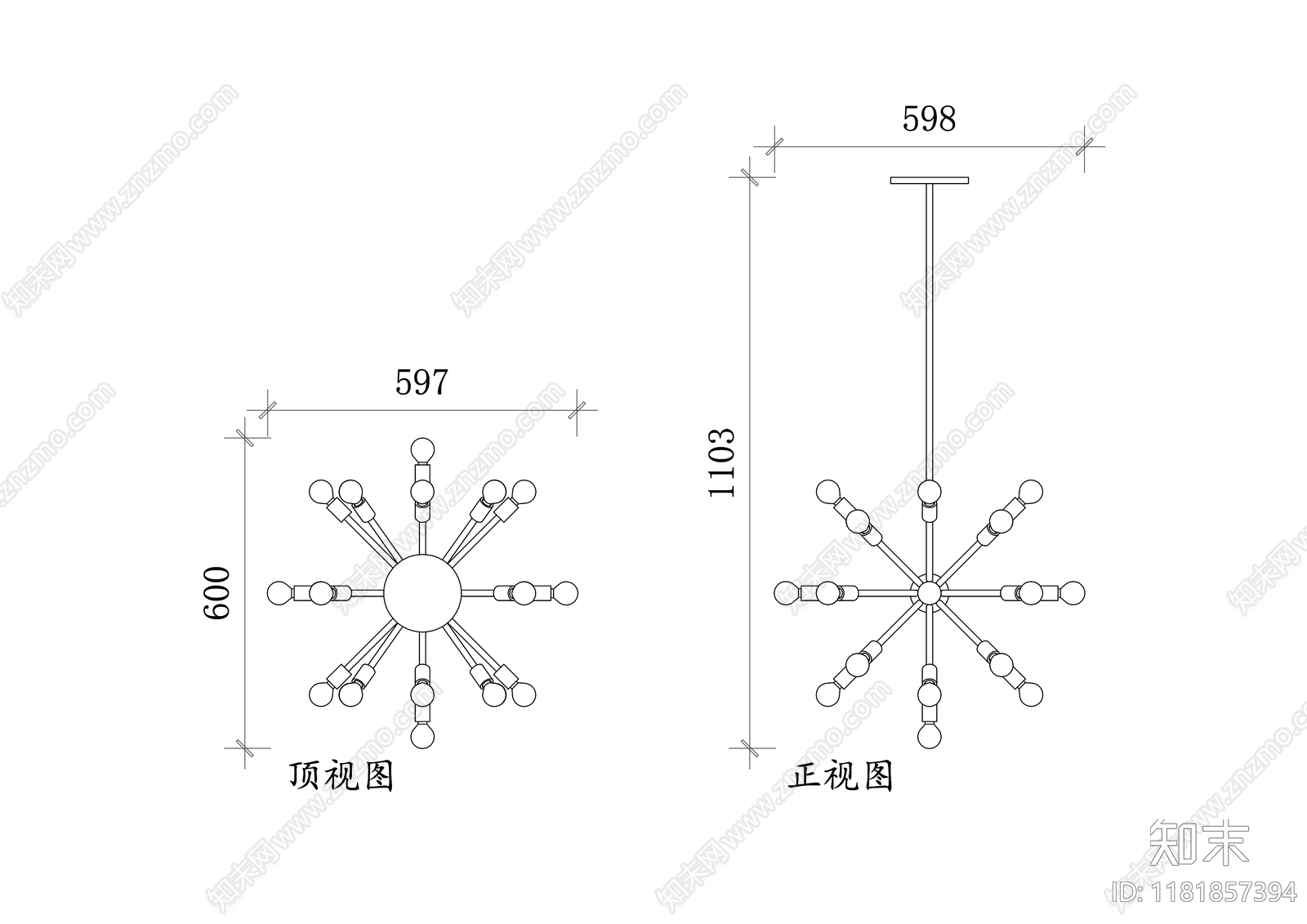 欧式灯具图库cad施工图下载【ID:1181857394】