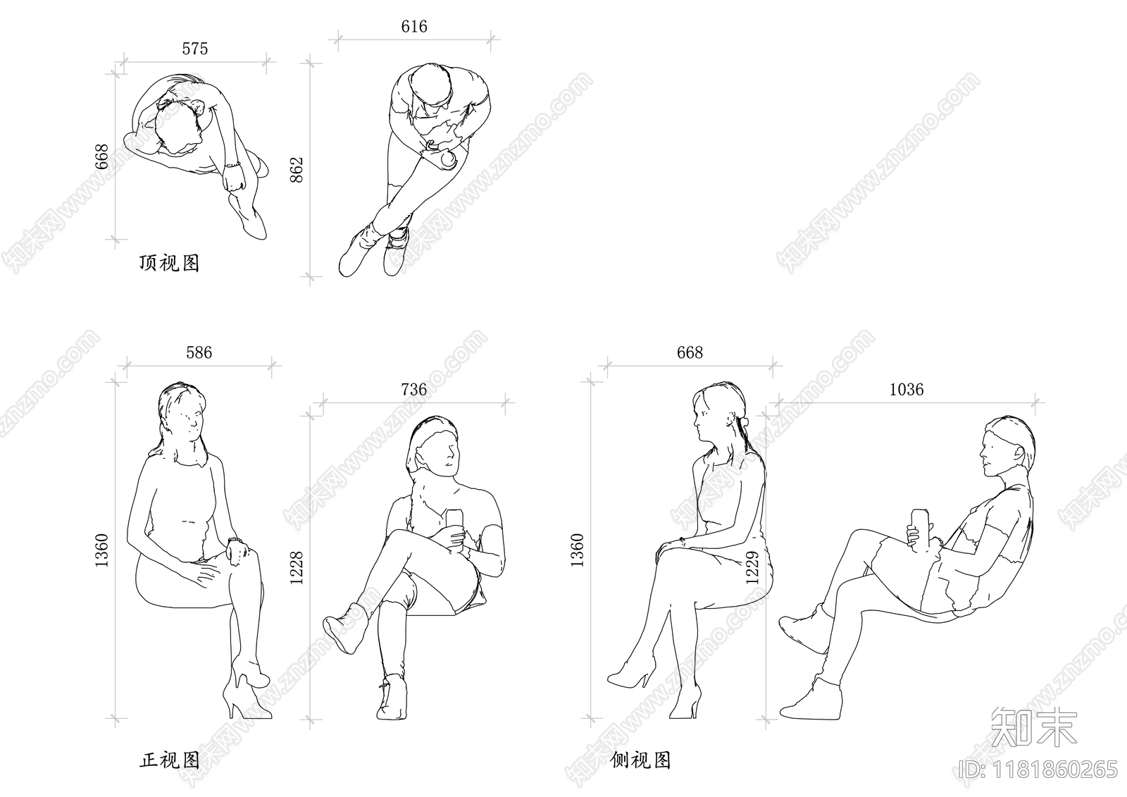 现代人物cad施工图下载【ID:1181860265】