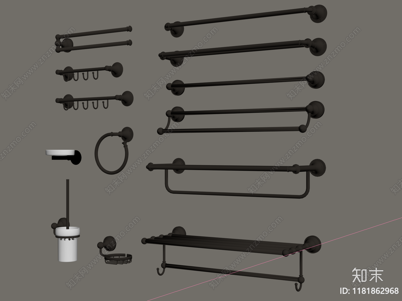 毛巾架SU模型下载【ID:1181862968】