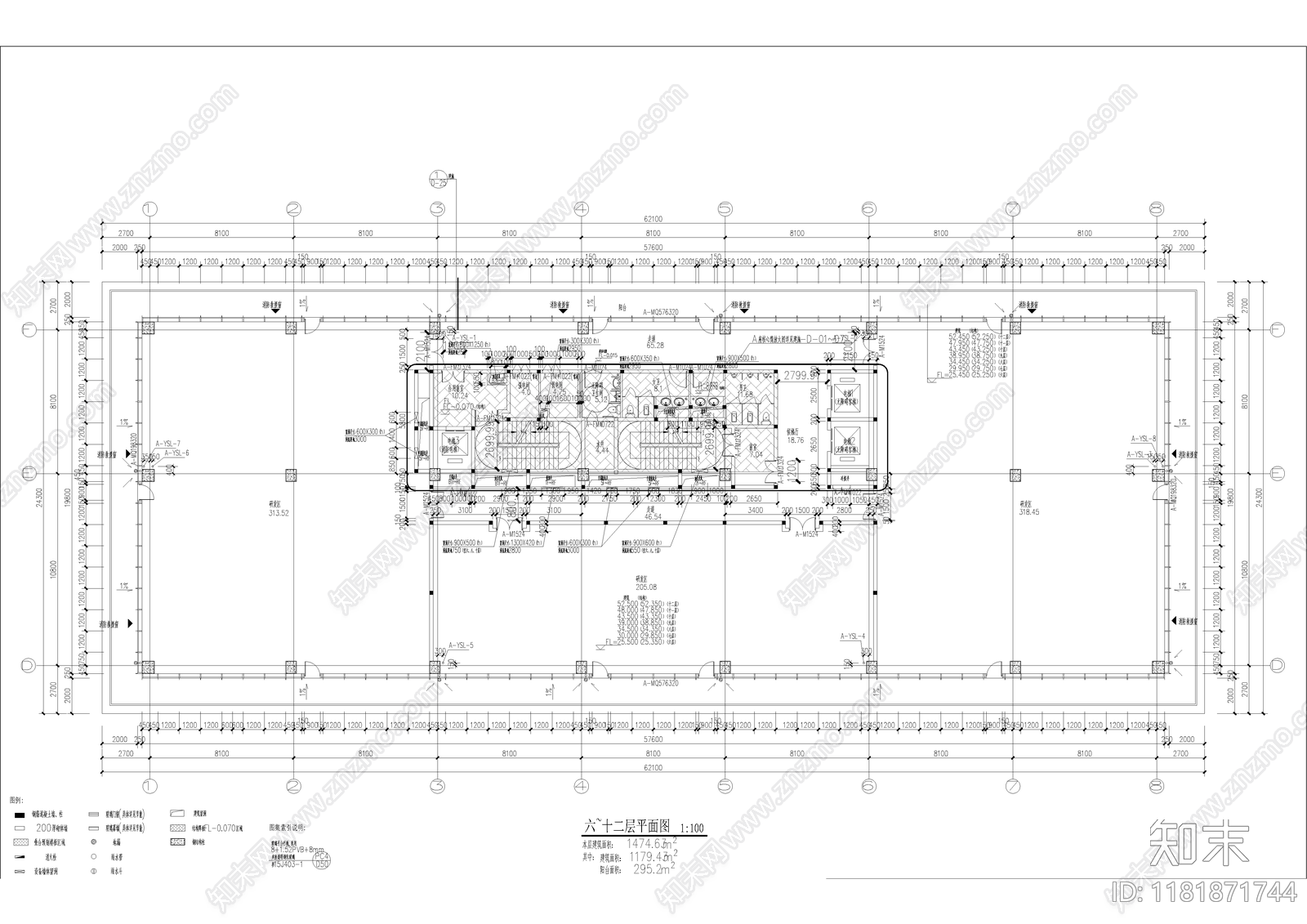 现代办公楼建筑cad施工图下载【ID:1181871744】