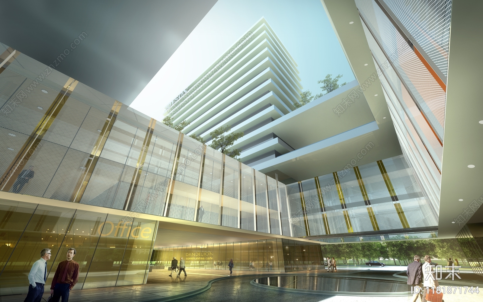 现代办公楼建筑cad施工图下载【ID:1181871744】
