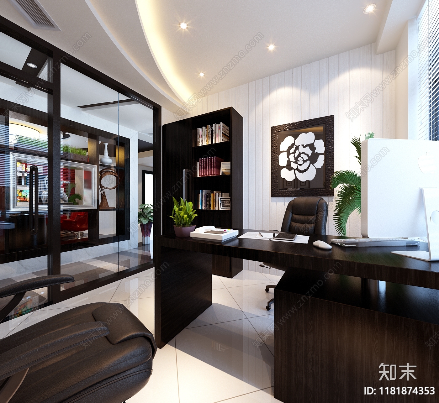 现代中古整体办公空间cad施工图下载【ID:1181874353】