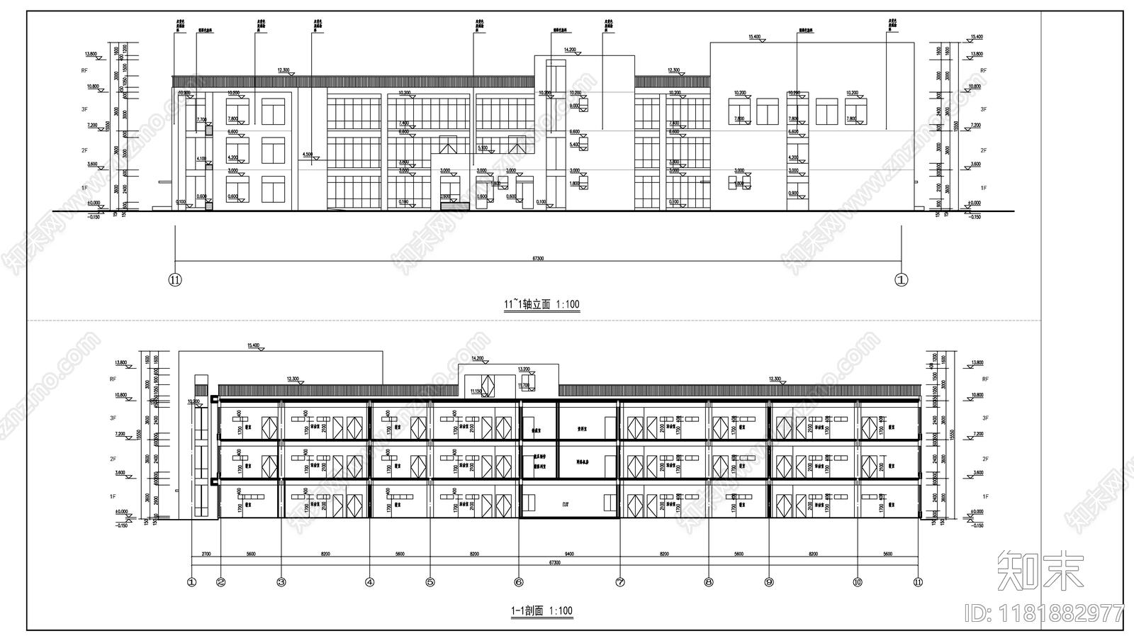 现代幼儿园建筑cad施工图下载【ID:1181882977】