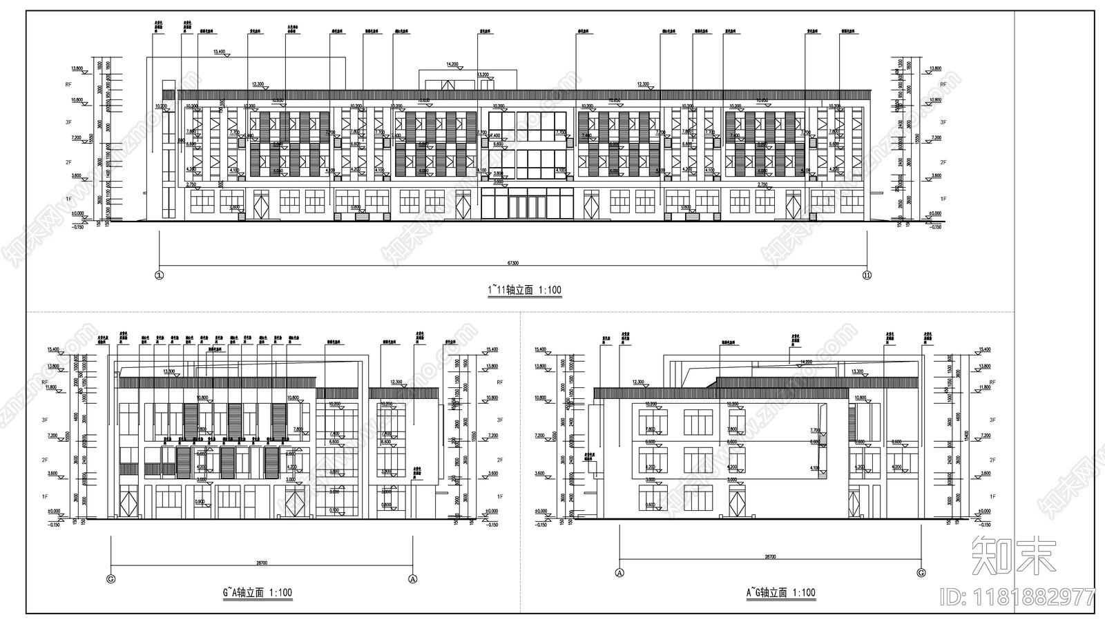 现代幼儿园建筑cad施工图下载【ID:1181882977】