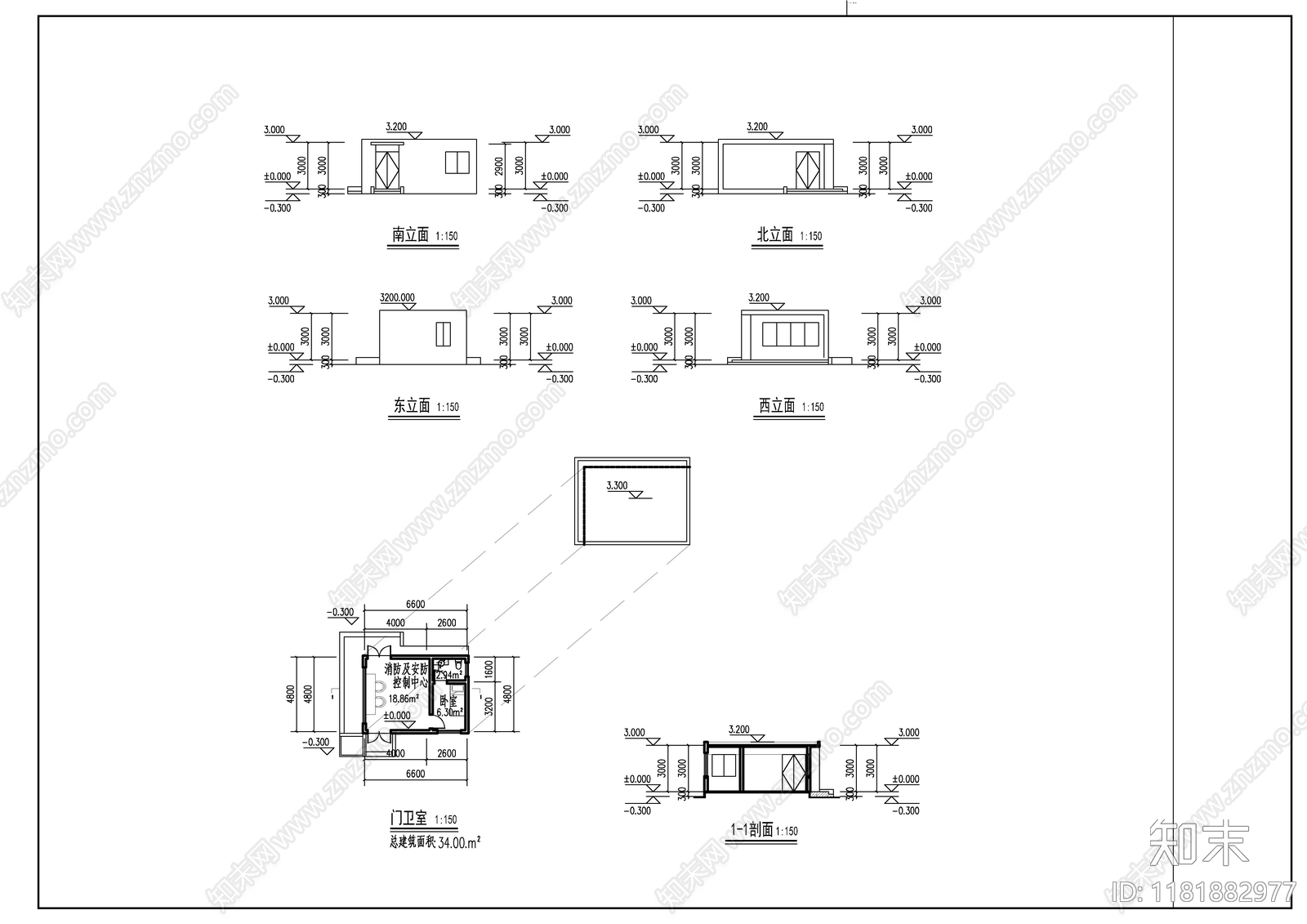 现代幼儿园建筑cad施工图下载【ID:1181882977】