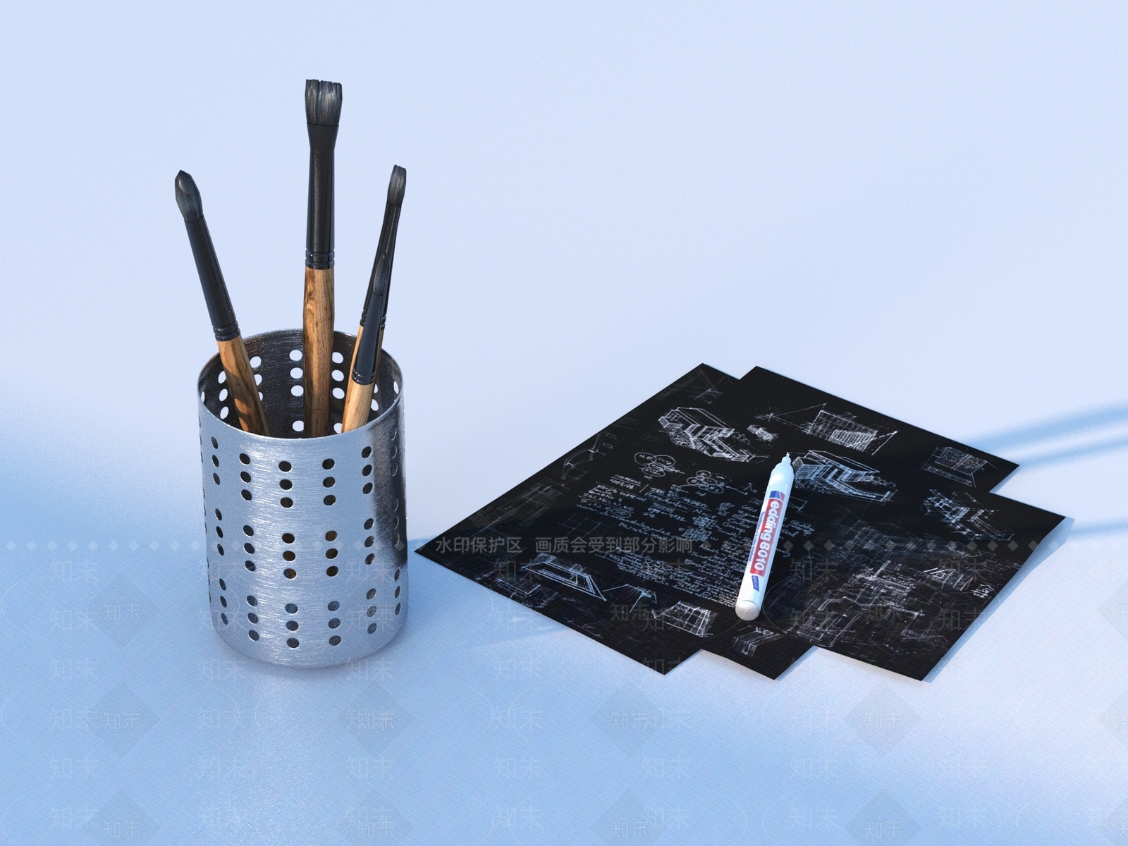 办公用品3D模型下载【ID:1181893495】