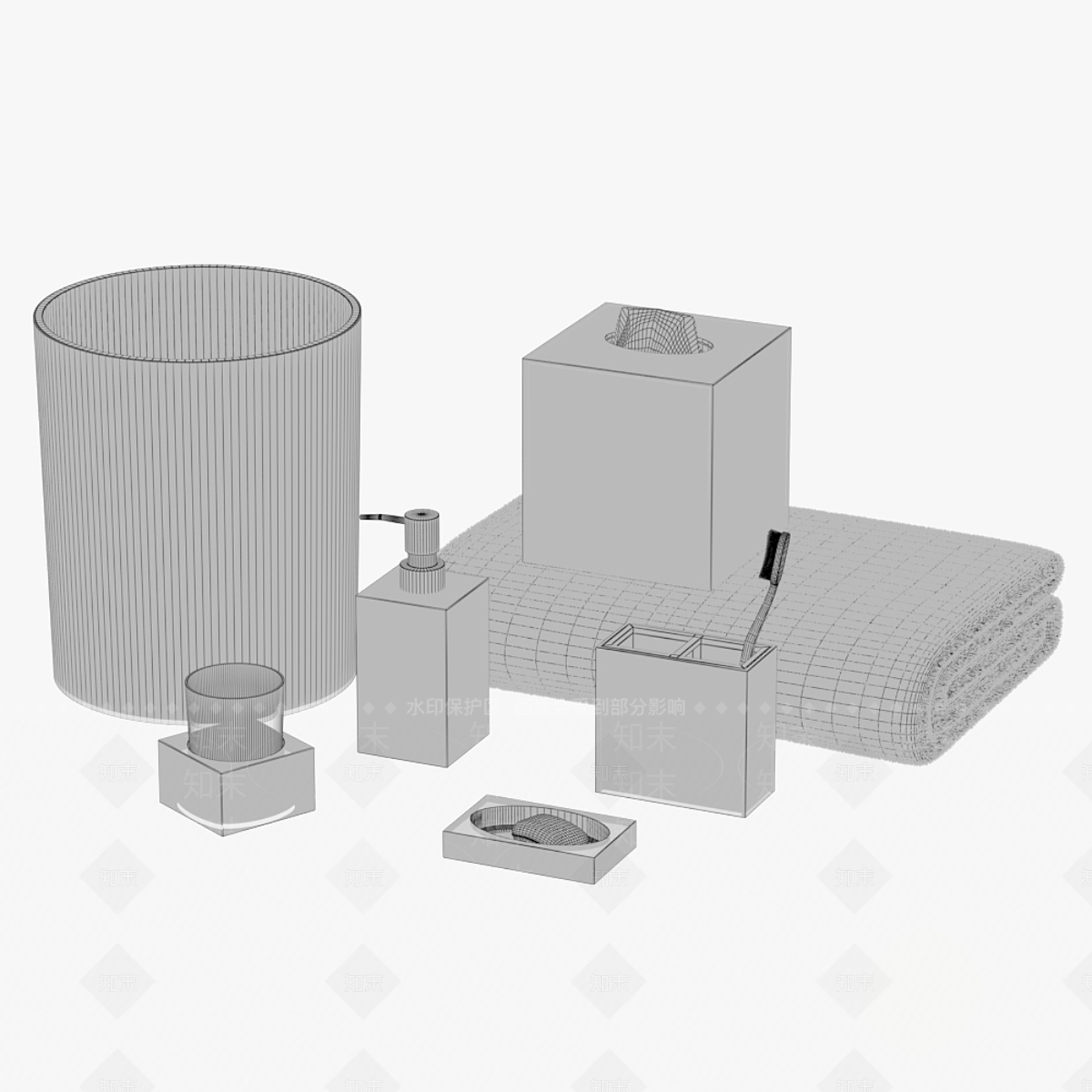 洗浴用品3D模型下载【ID:1181900319】