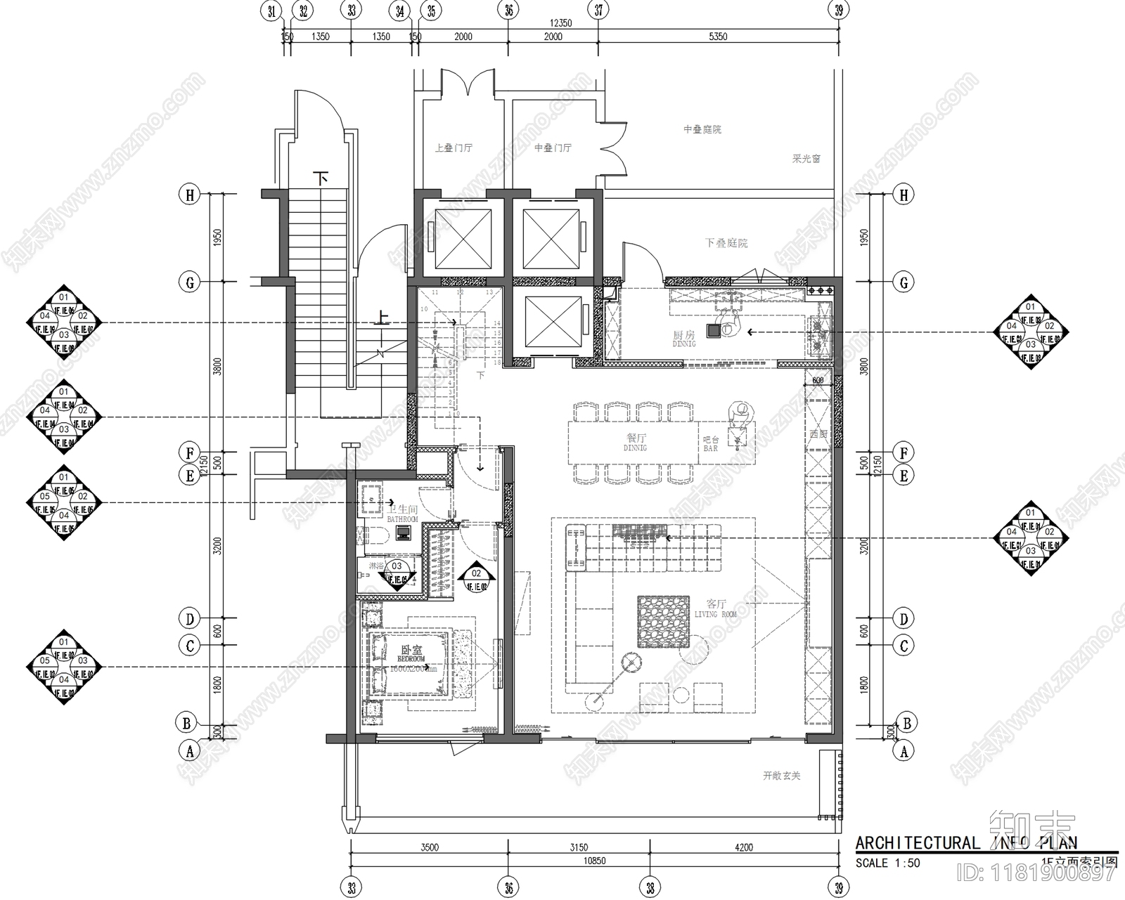 别墅cad施工图下载【ID:1181900897】