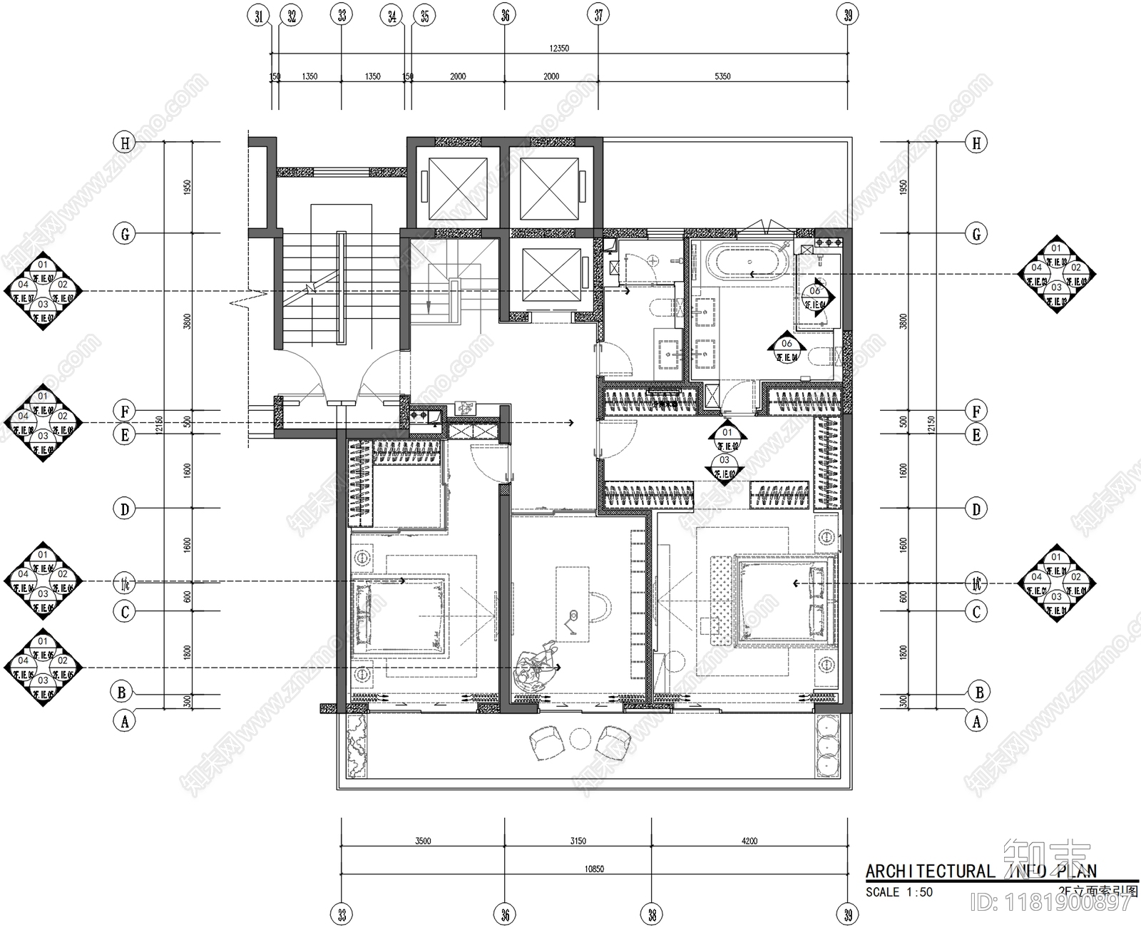 别墅cad施工图下载【ID:1181900897】