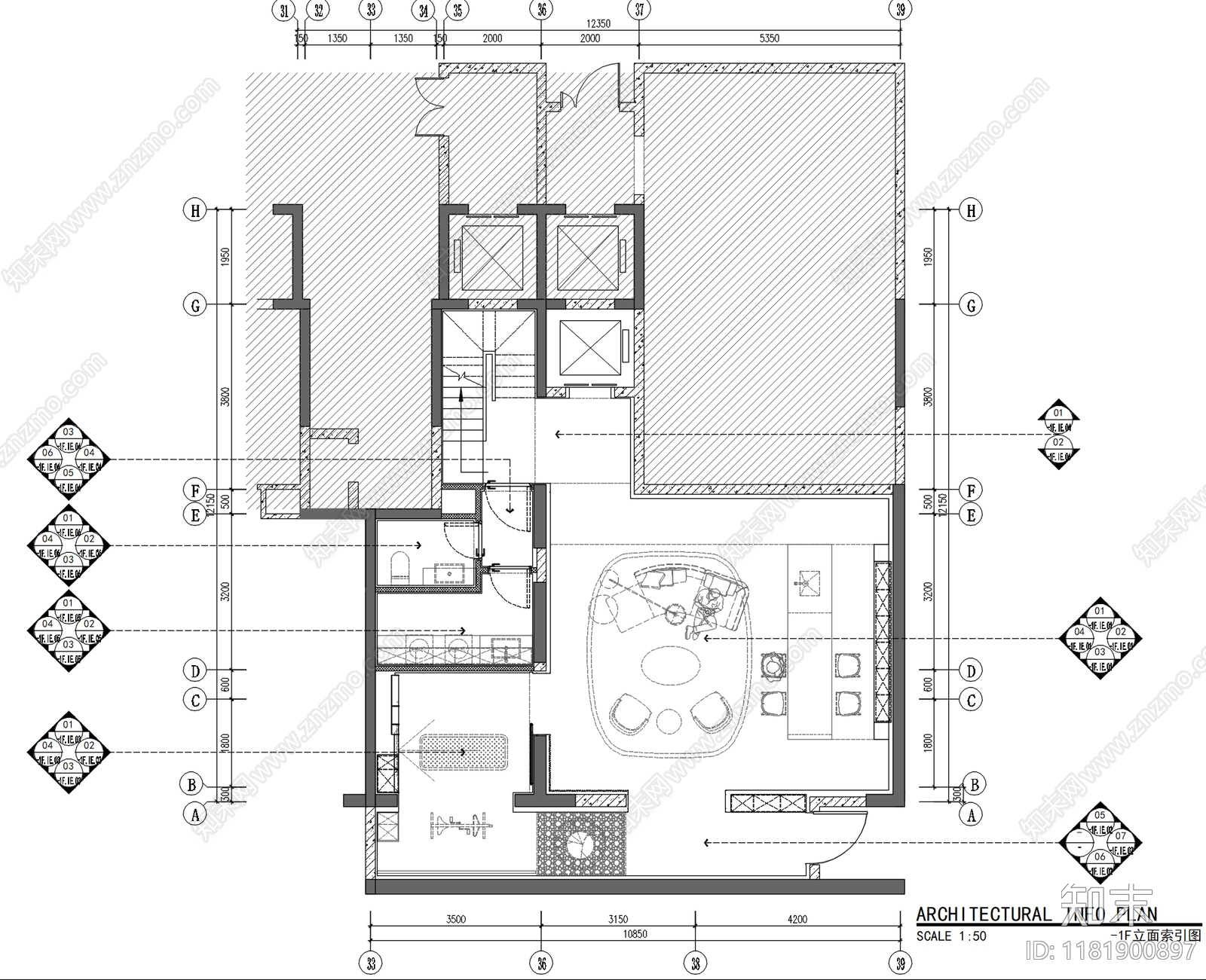 别墅cad施工图下载【ID:1181900897】