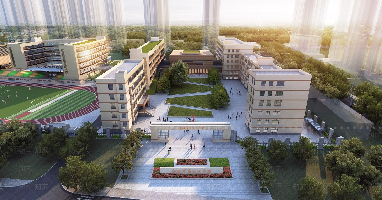 现代学校建筑SU模型下载【ID:1181903269】