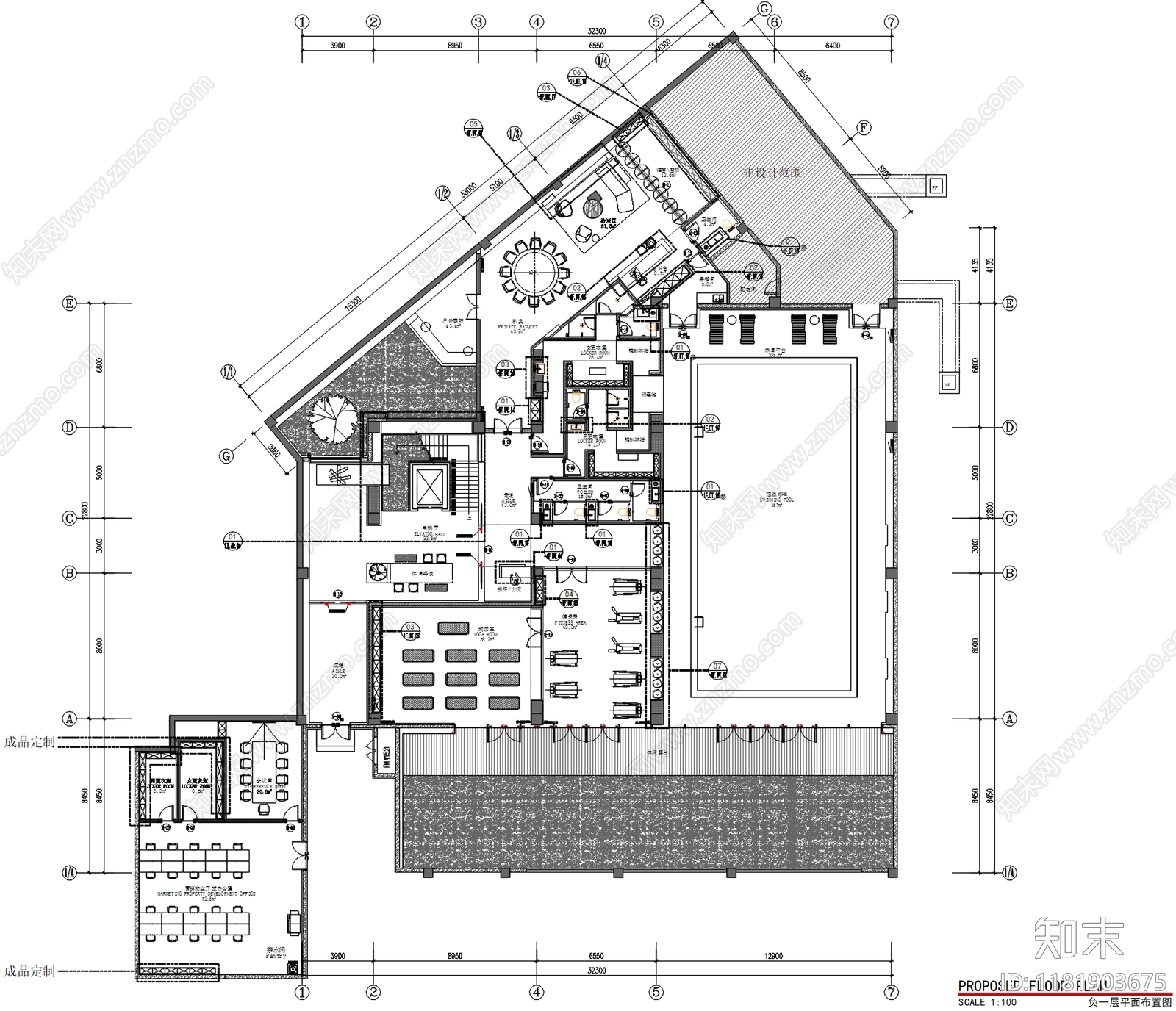现代售楼处cad施工图下载【ID:1181903675】