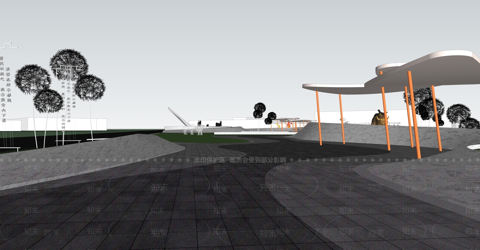 现代景观公园SU模型下载【ID:1181930750】