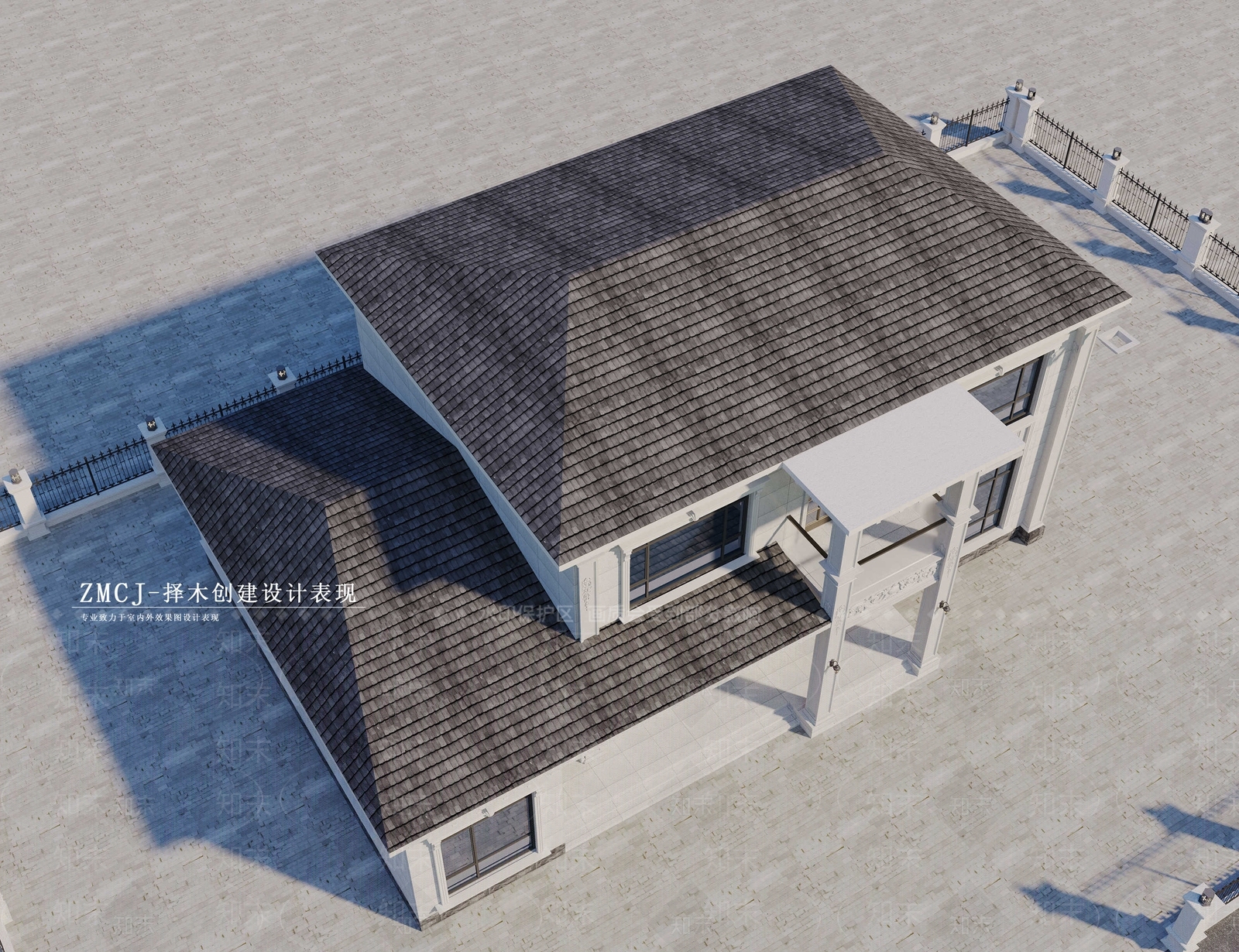 现代别墅外观3D模型下载【ID:1181909402】