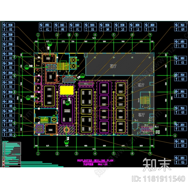 现代台球厅cad施工图下载【ID:1181911540】