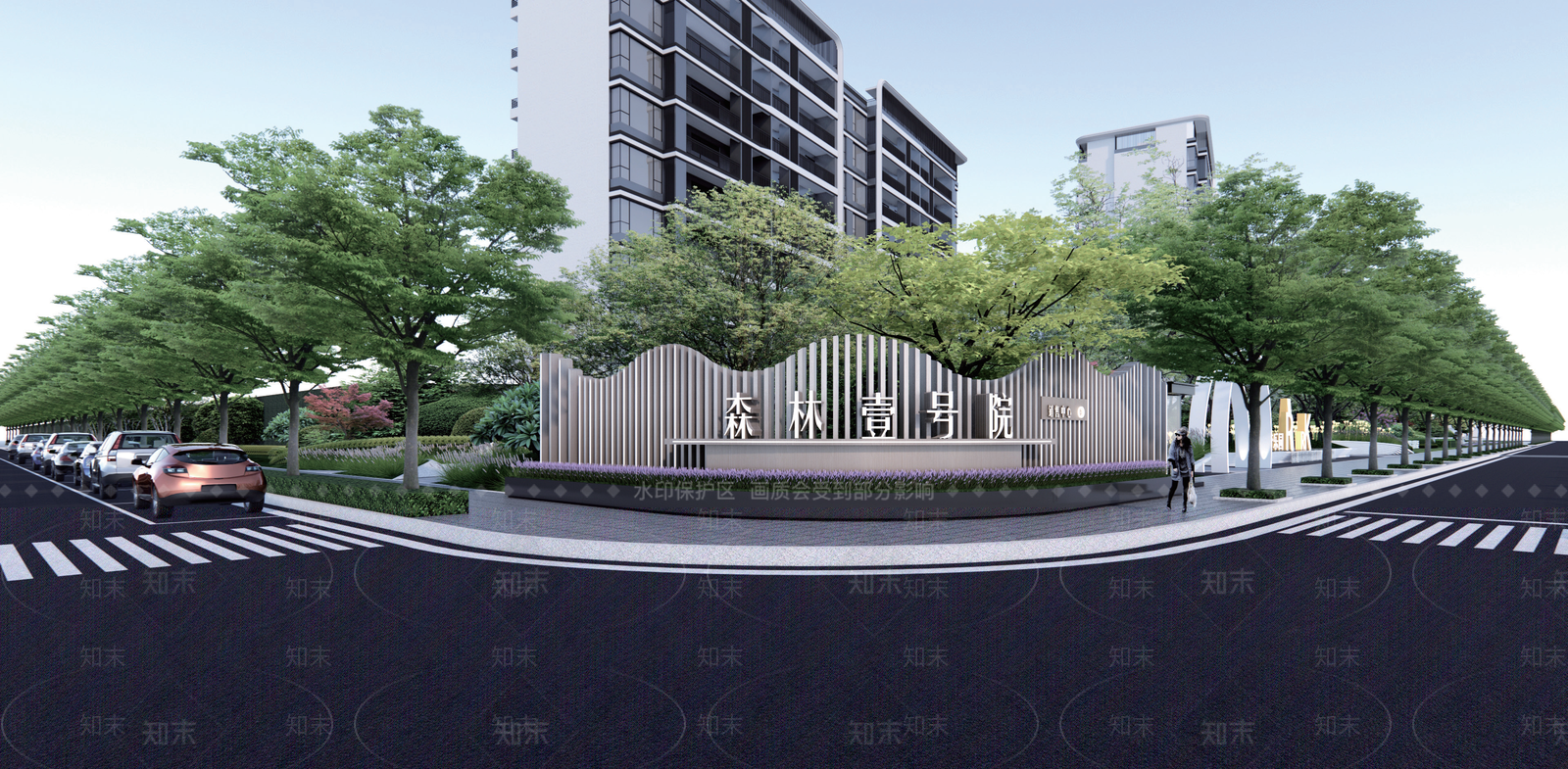 现代小区景观SU模型下载【ID:1181912025】