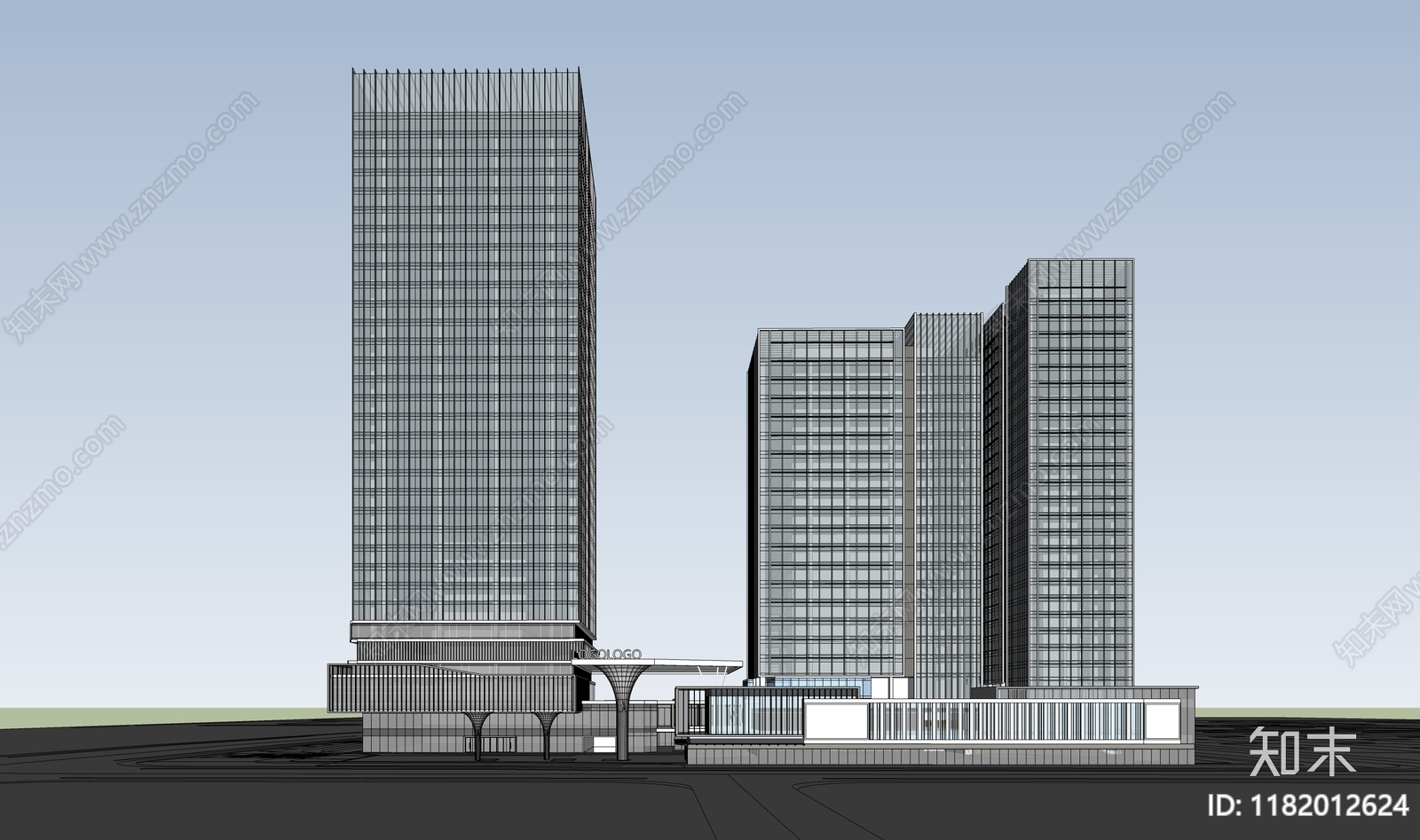 现代办公楼SU模型下载【ID:1182012624】
