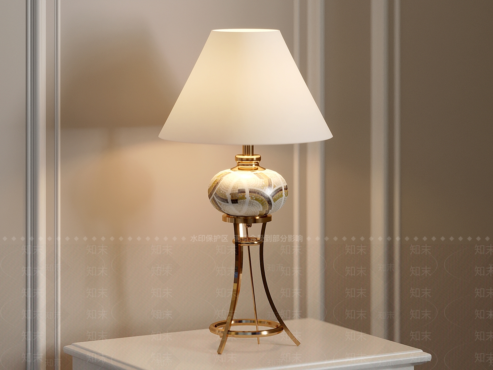 轻奢简欧台灯3D模型下载【ID:1181922226】