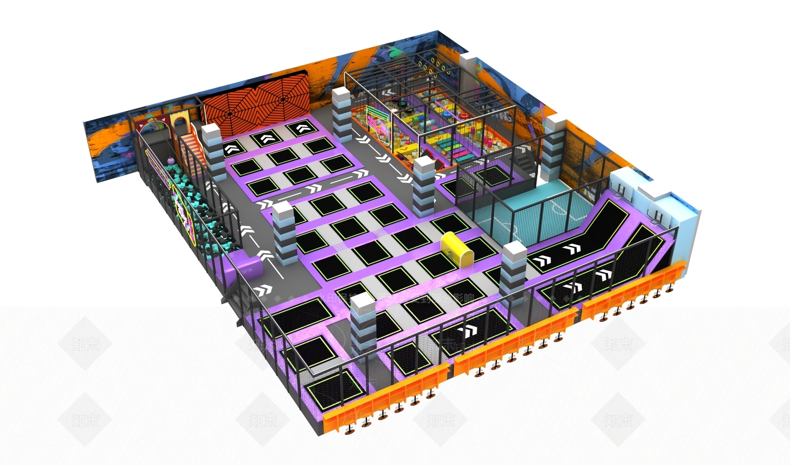 蹦床SU模型下载【ID:1181923116】