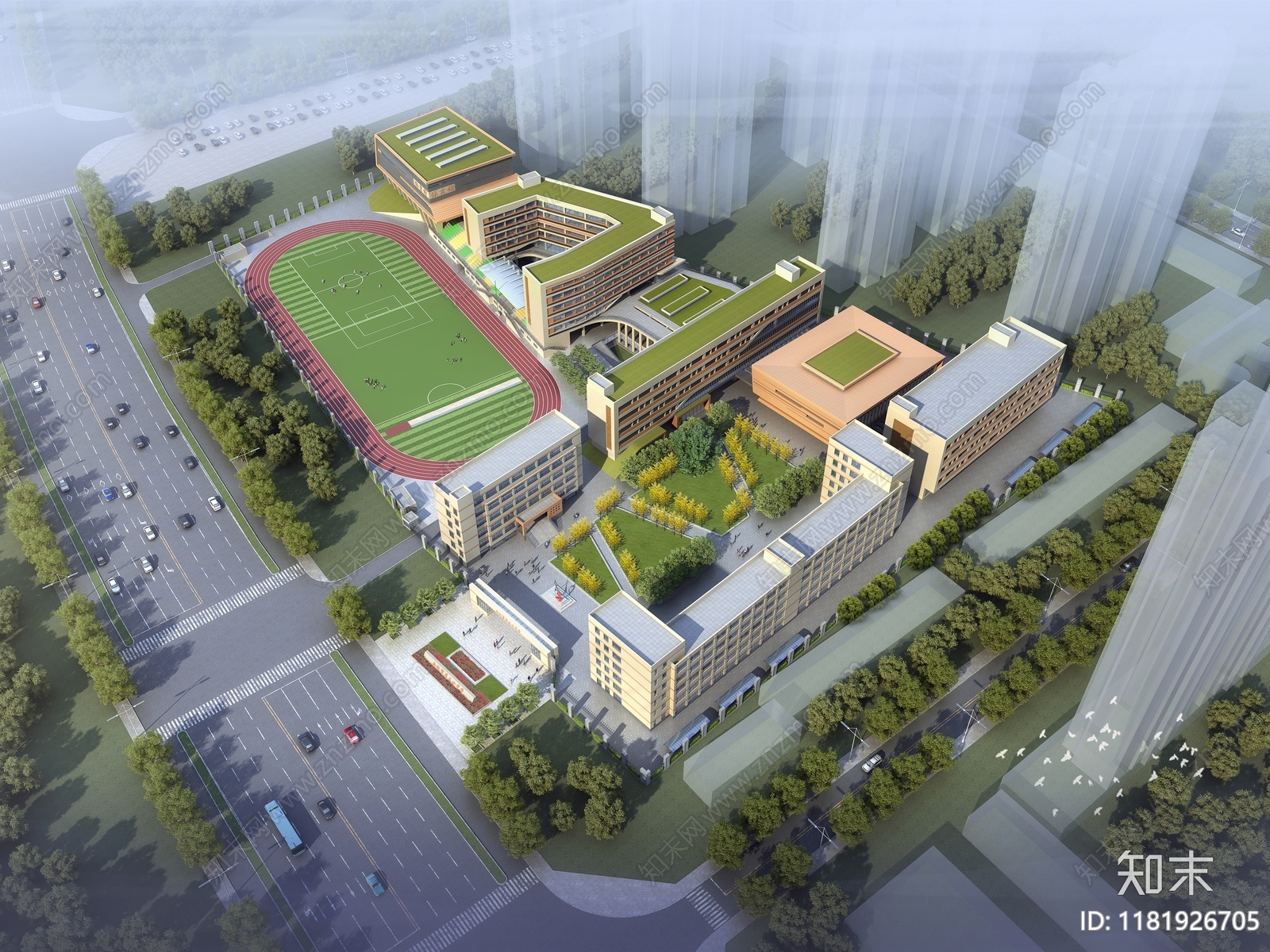 现代学校建筑cad施工图下载【ID:1181926705】