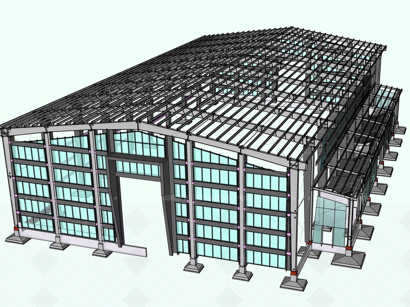 现代展览馆建筑SU模型下载【ID:1181927957】
