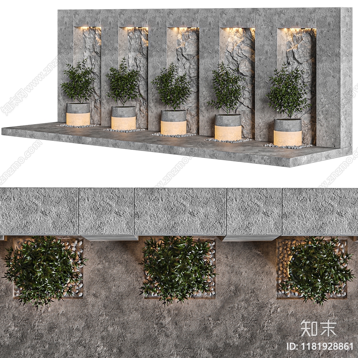 新中式现代景墙3D模型下载【ID:1181928861】