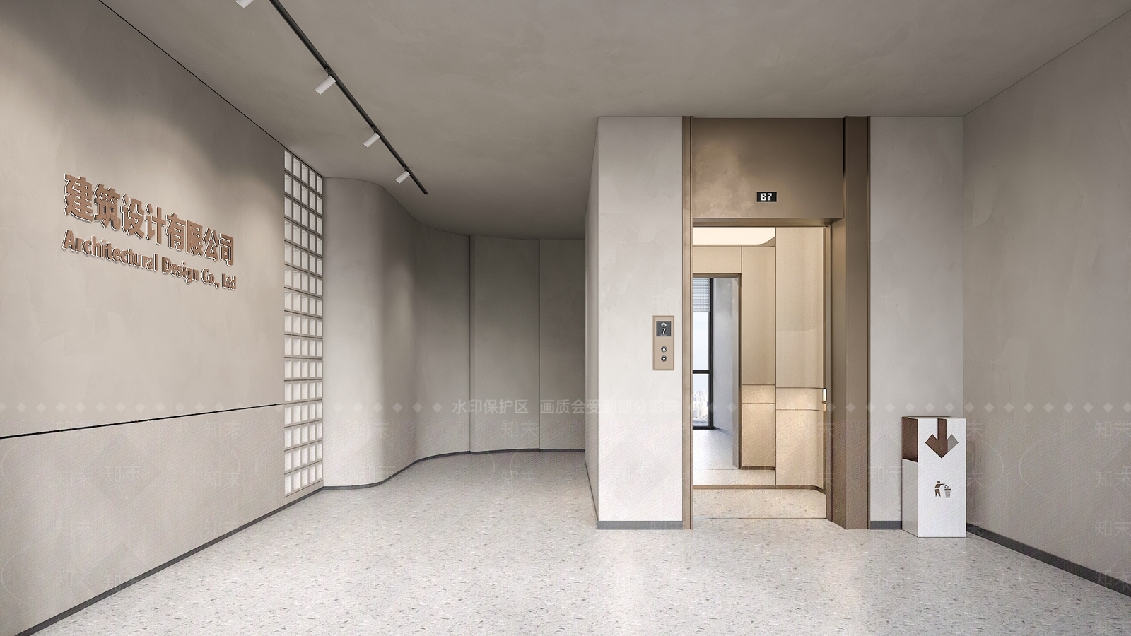 现代电梯间3D模型下载【ID:1181945315】