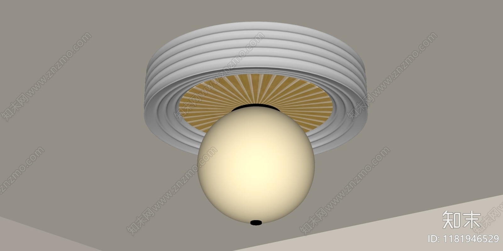 现代中古吸顶灯SU模型下载【ID:1181946529】