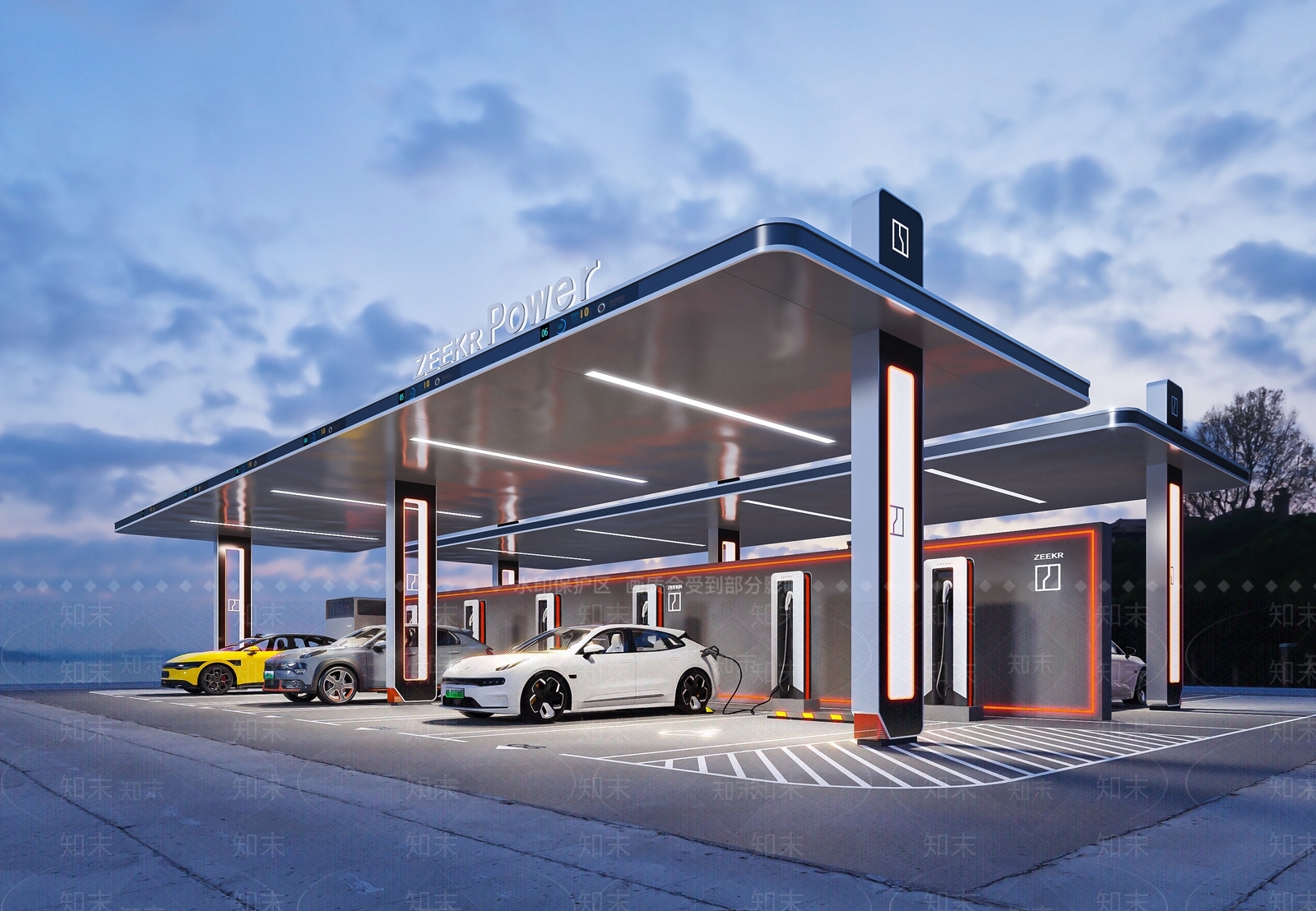 现代户外停车场3D模型下载【ID:1181951902】