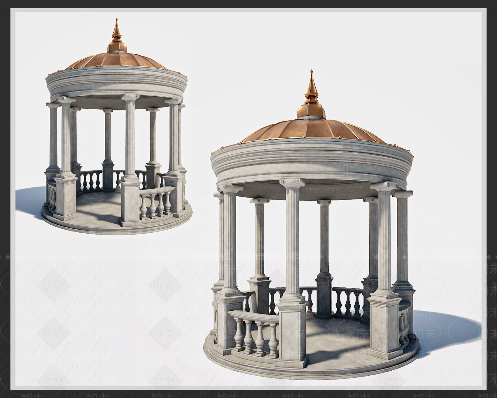 法式简欧亭子SU模型下载【ID:1181952471】