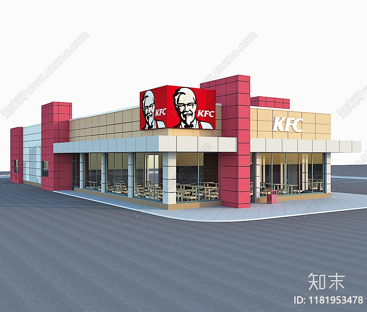 现代快餐店3D模型下载【ID:1181953478】