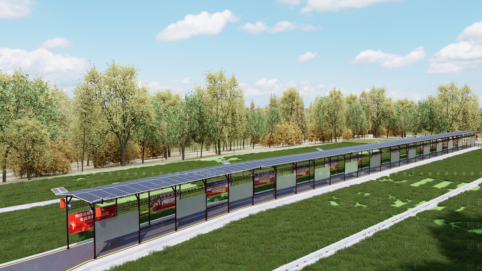 现代中式乡村公园SU模型下载【ID:1181955482】