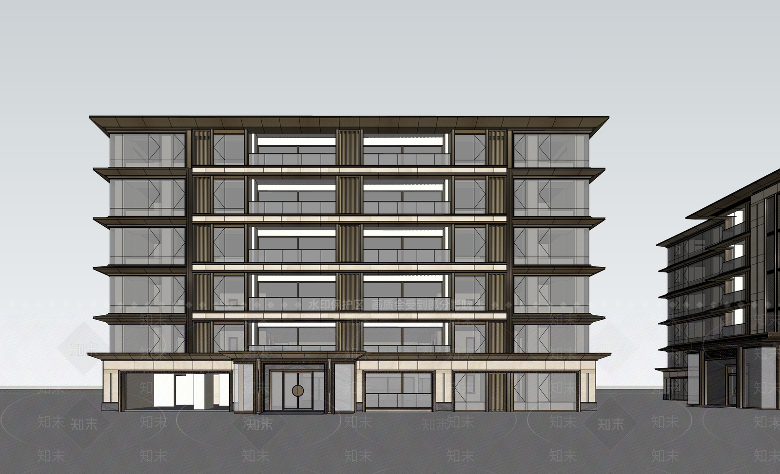 新中式多层住宅SU模型下载【ID:1181956713】