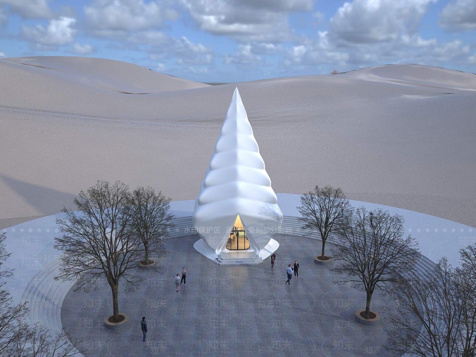 现代简约艺术风格建筑3D模型下载【ID:1181960060】