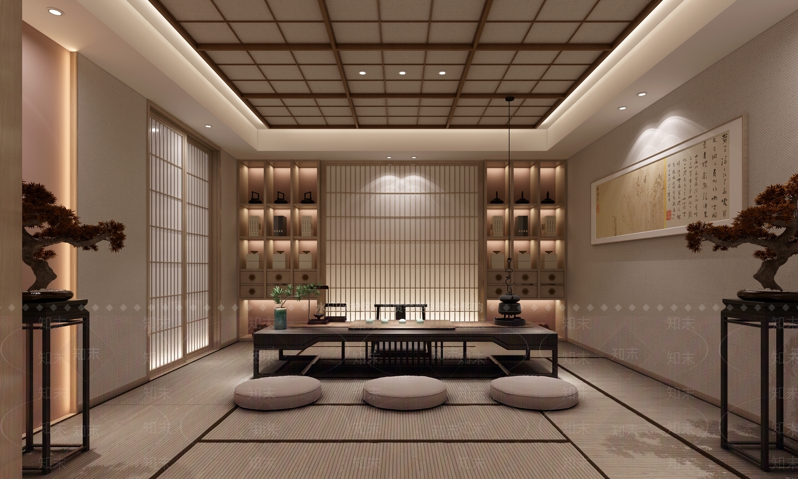 新中式书房3D模型下载【ID:1181960354】