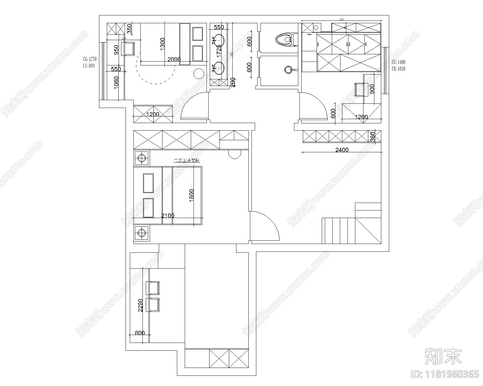 现代公寓cad施工图下载【ID:1181960365】