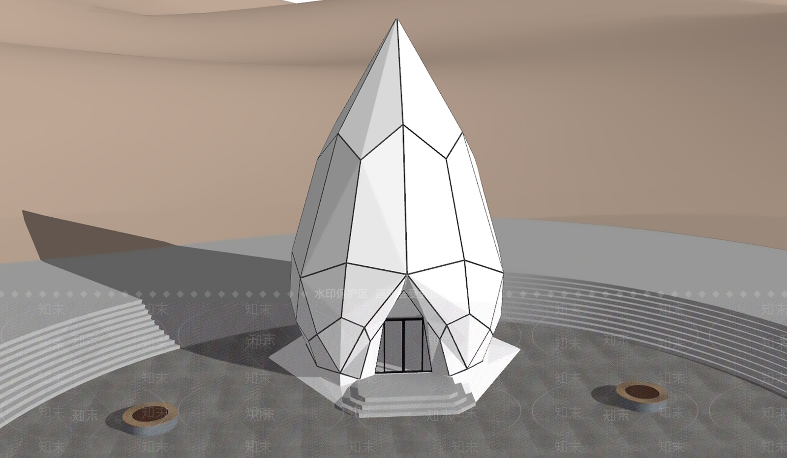 现代简约风格建筑SU模型下载【ID:1181960326】