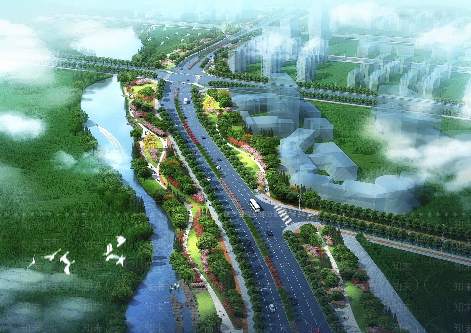 现代景观公园SU模型下载【ID:1181967171】