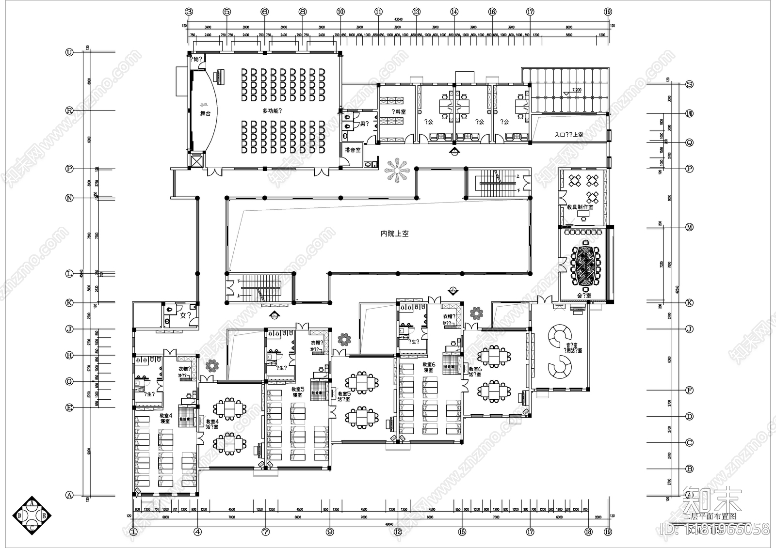 现代幼儿园cad施工图下载【ID:1181966058】