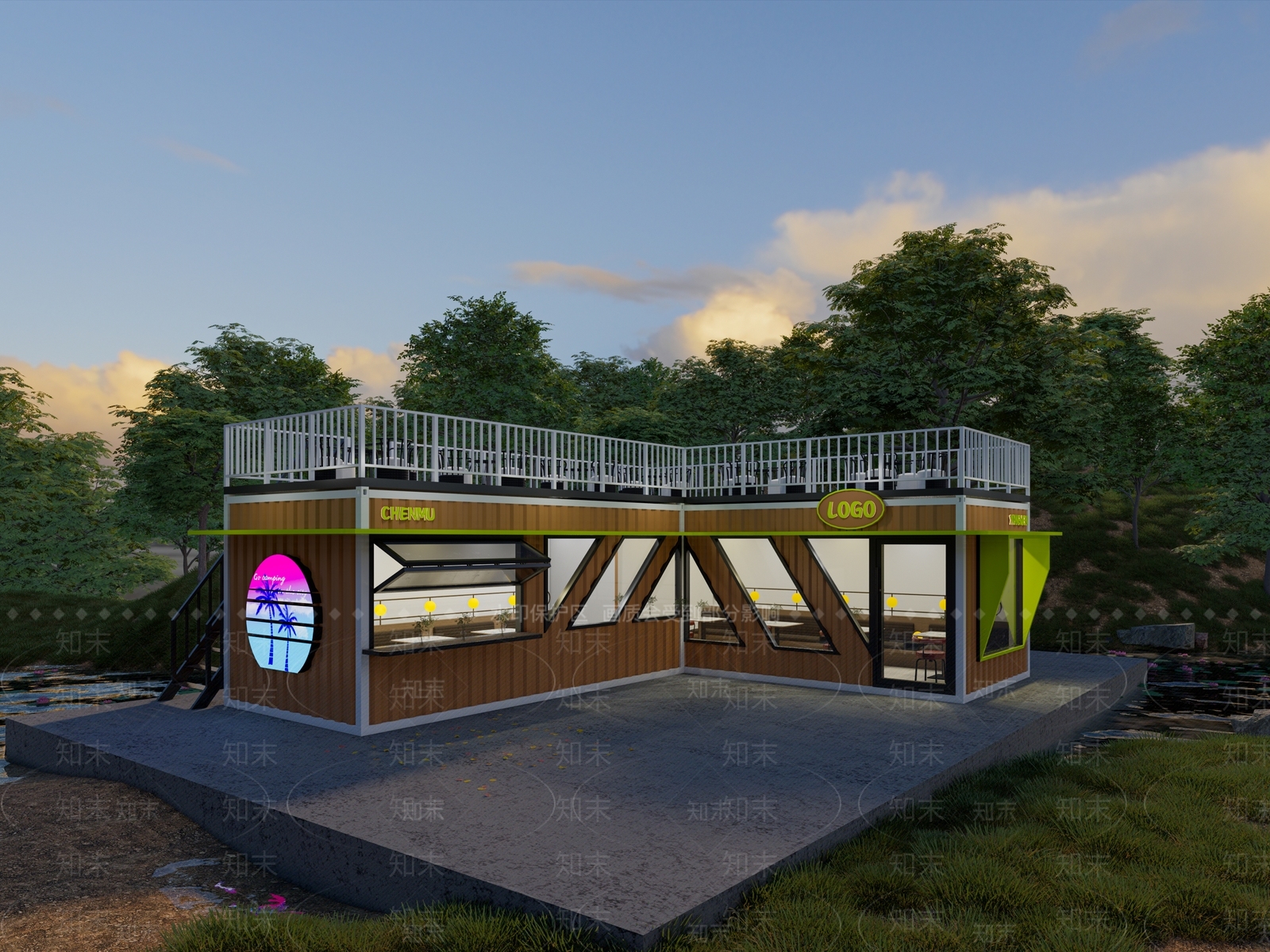 现代风格建筑SU模型下载【ID:1181970380】