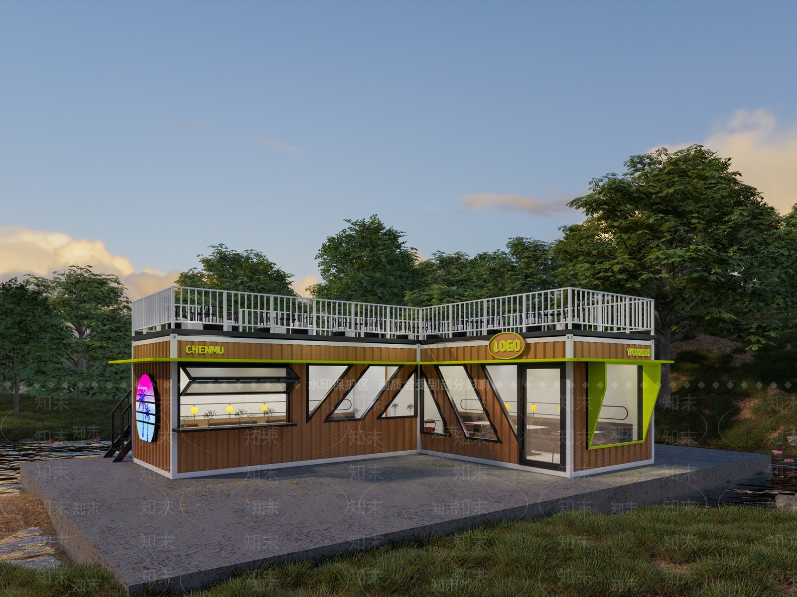 现代风格建筑SU模型下载【ID:1181970380】