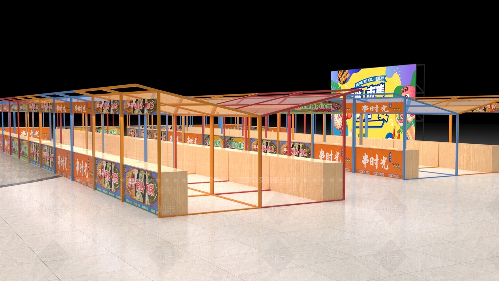 现代商业街3D模型下载【ID:1181975424】