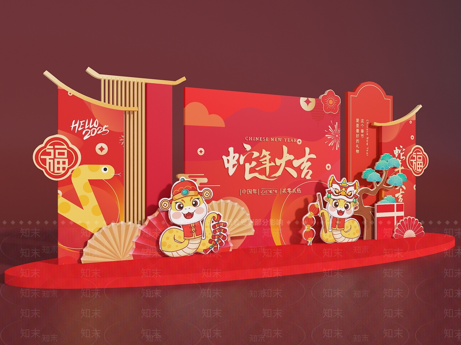 新中式美陈3D模型下载【ID:1181977305】