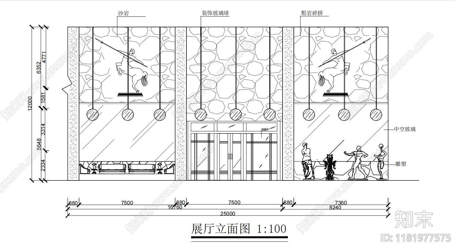 现代展厅cad施工图下载【ID:1181977575】