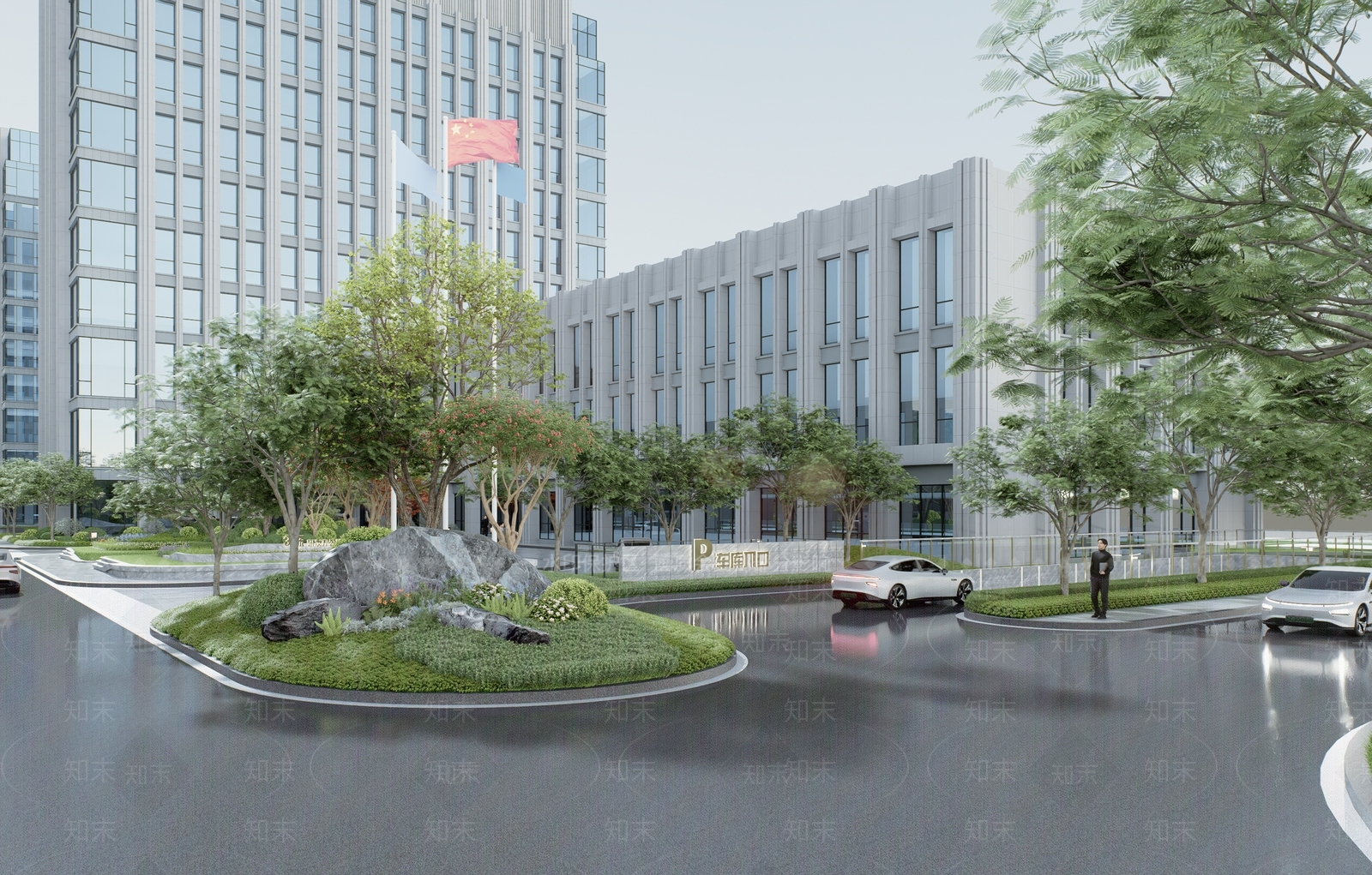 现代简约办公景观SU模型下载【ID:1181980291】