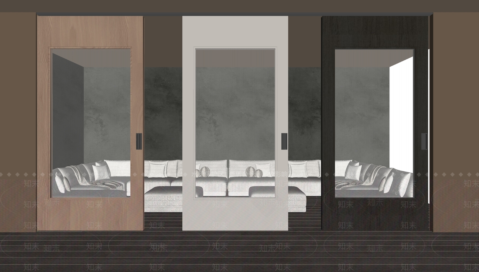 现代推拉门SU模型下载【ID:1181989738】