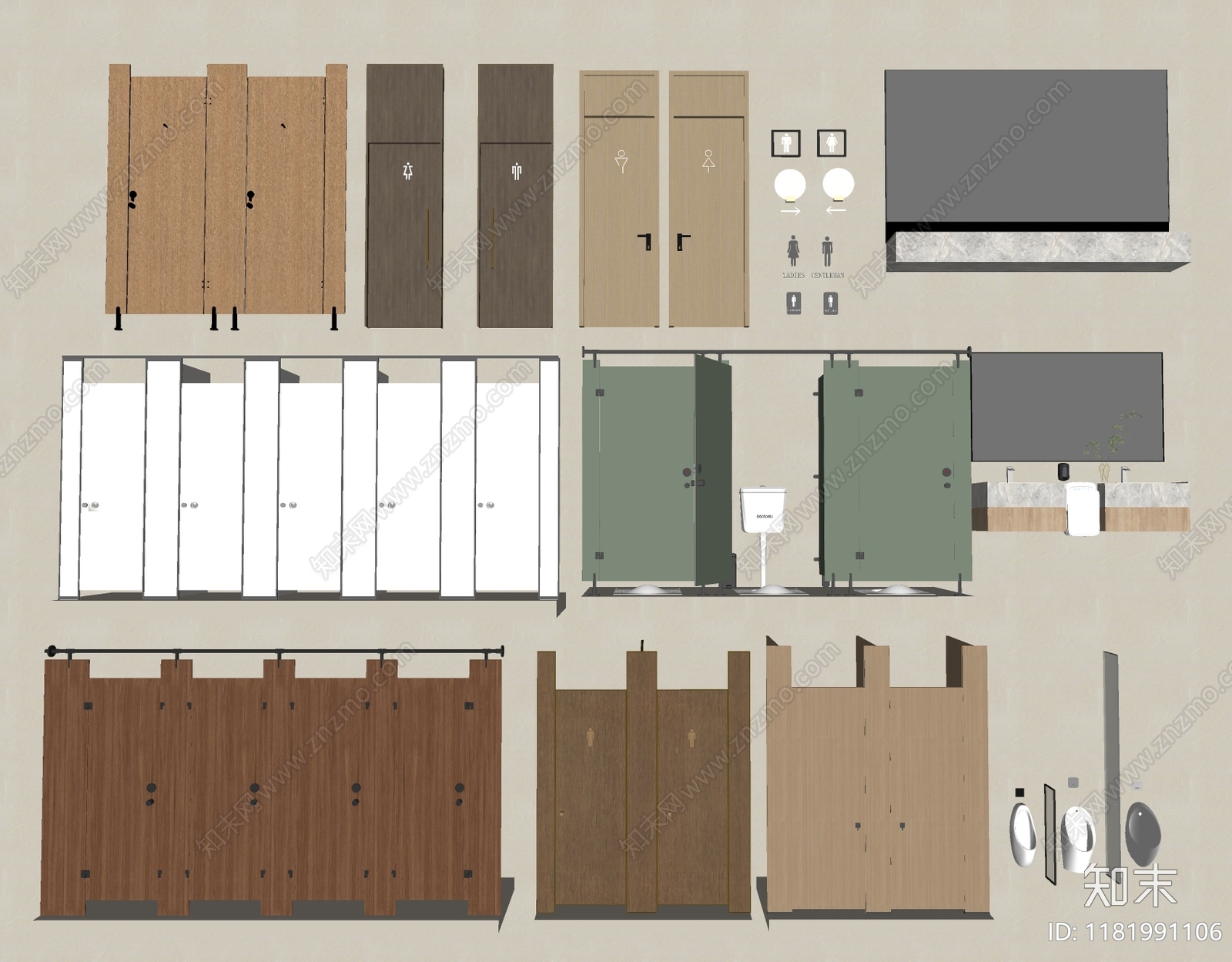 现代公共卫生间SU模型下载【ID:1181991106】
