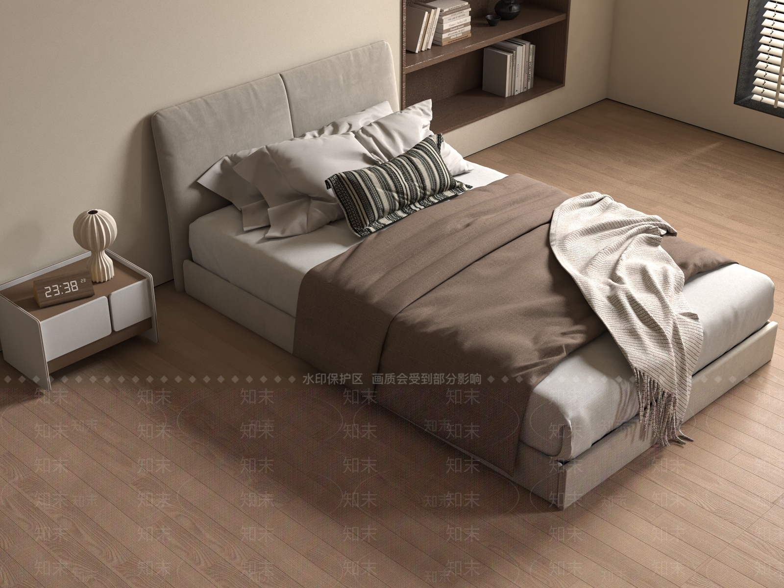 单人床3D模型下载【ID:1181995502】