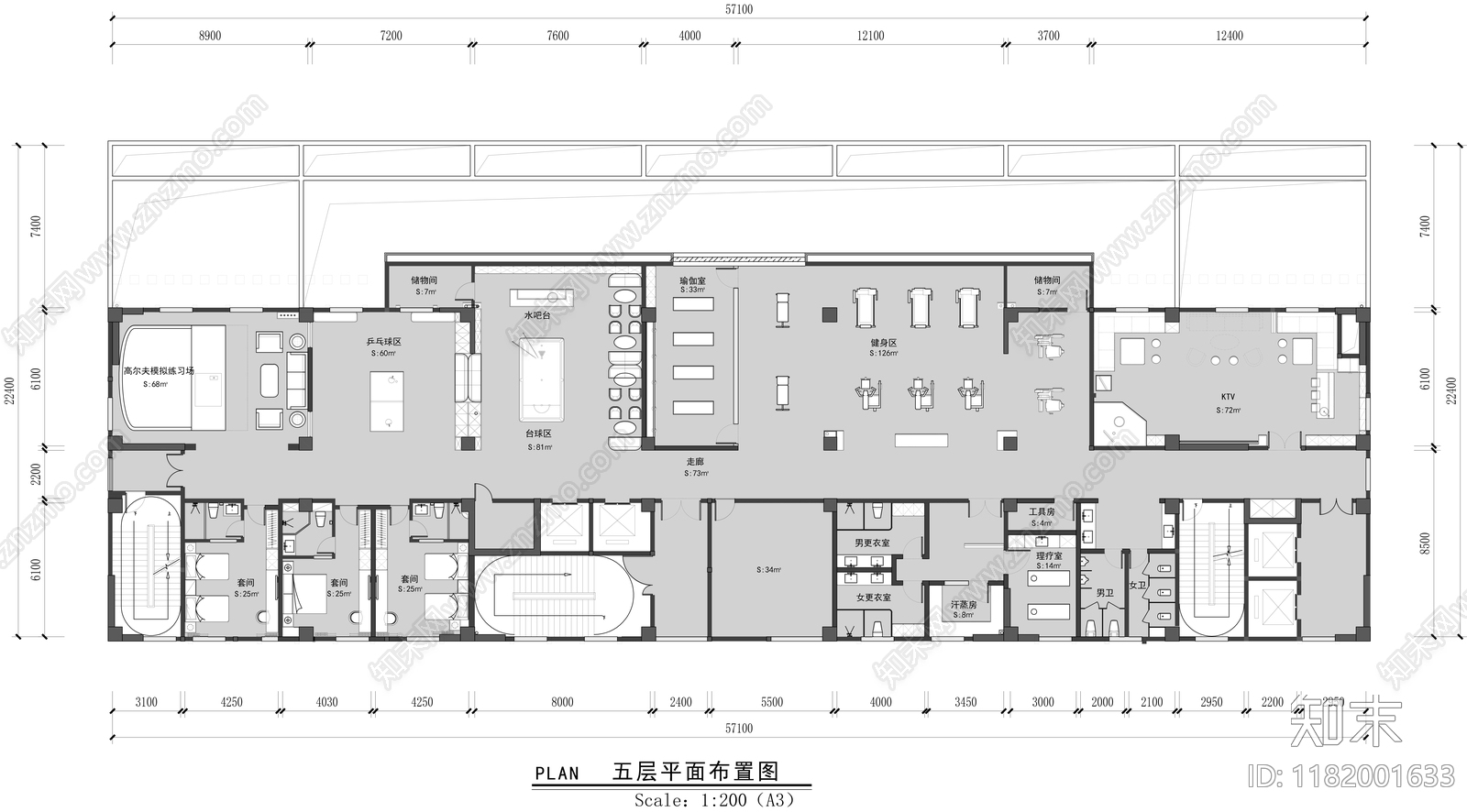 现代会所施工图下载【ID:1182001633】