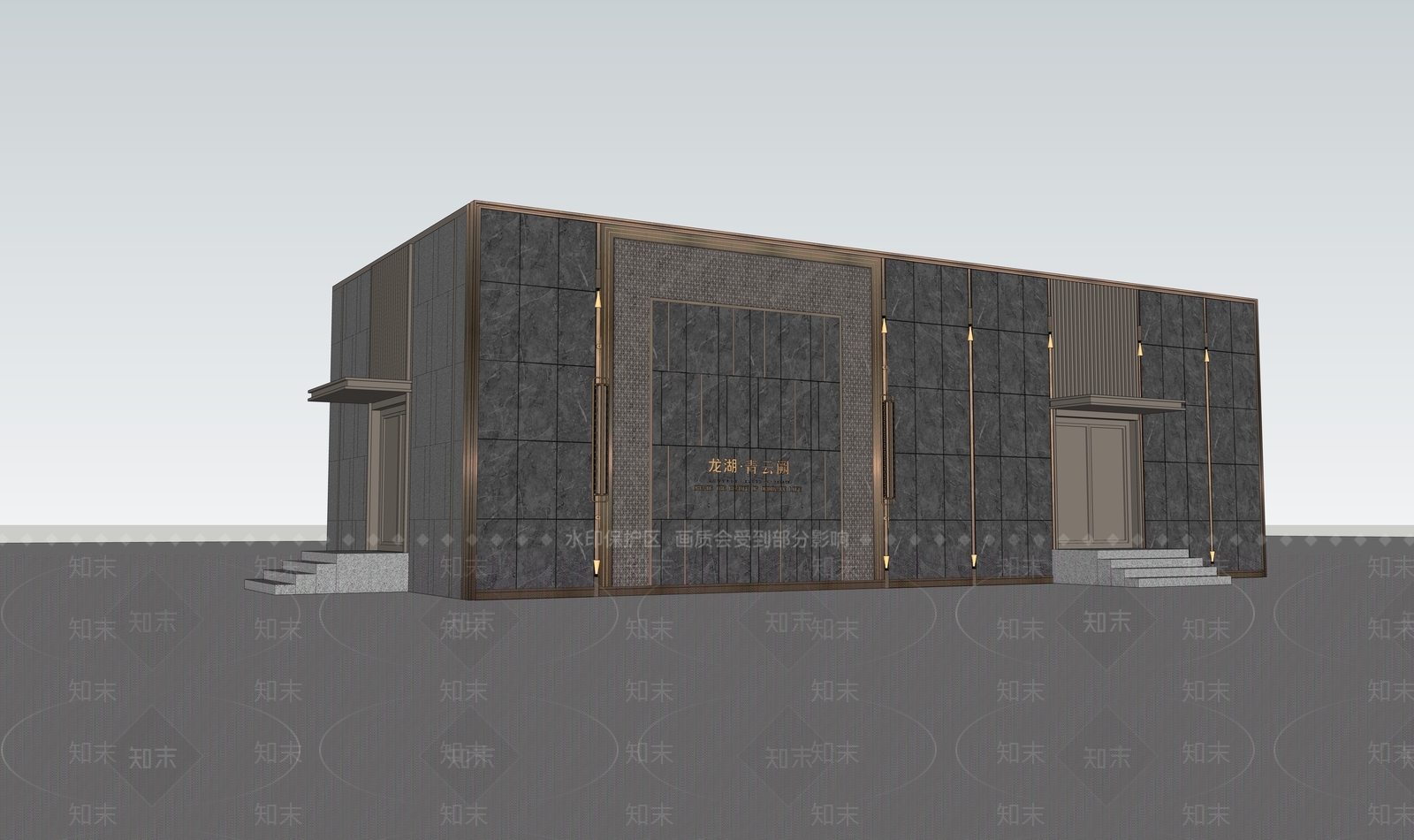 新中式现代小公建SU模型下载【ID:1182004203】